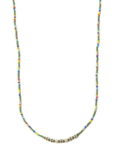 Luis Morais 14kt Yellow Gold Diamond Beaded Necklace - White