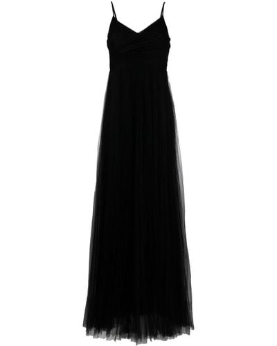 Fabiana Filippi Pleated Tulle Maxi Dress - Black