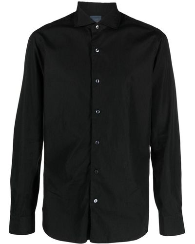 Barba Napoli Classic Collar Cotton Shirt - Black