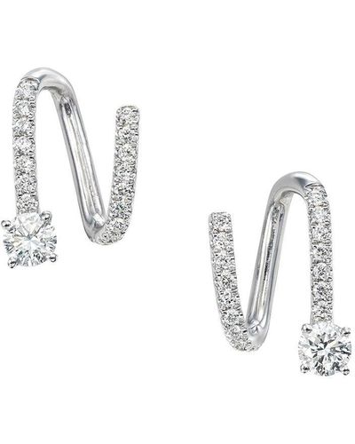 Anita Ko 18kt White Gold Diamond Spiral Earrings - Multicolour