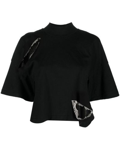 Undercover Camiseta corta con abertura - Negro