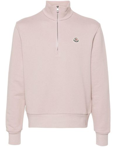 Moncler Sweatshirt mit Logo-Patch - Pink