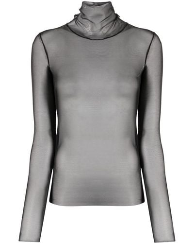 Patrizia Pepe Layered Semi-sheer T-shirt - Grey