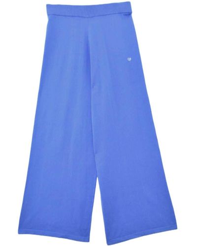 Chinti & Parker Cropped Wide-leg Track Trousers - Blue
