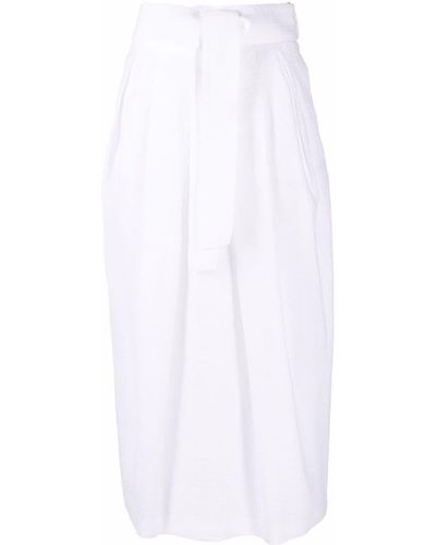 Fabiana Filippi Belted Cotton Midi Skirt - White