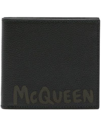 Alexander McQueen Graffiti 二つ折り財布 - ブラック