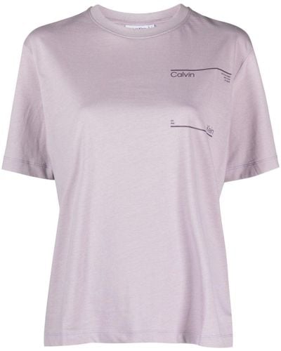 Calvin Klein T-shirt en coton à logo imprimé - Violet