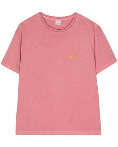 PS by Paul Smith T-shirt Van Biologisch Katoen Met Geborduurd Logo - Roze