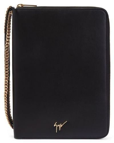 Giuseppe Zanotti Chain-strap Leather Card Case - Black