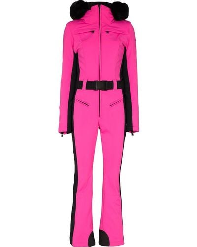 Goldbergh Parry Faux-fur Trim Ski Suit - Pink