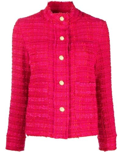 Pinko High-neck Tweed Jacket - Pink