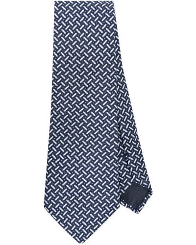 Giorgio Armani Cravate à motif géométrique - Noir
