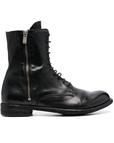 Officine Creative Lexikon 149 Leather Ankle Boots - Black