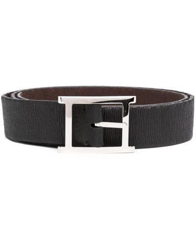 Orciani Chevrette Reversible Leather Belt - Black