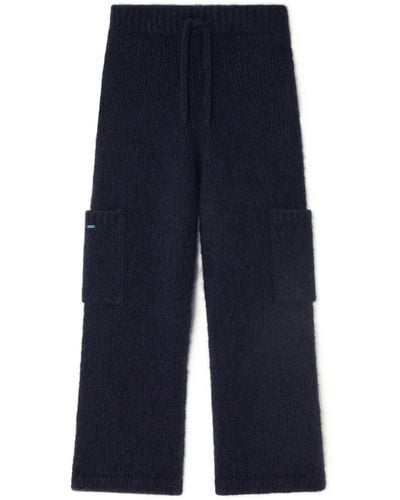 Alanui A Finest Knitted Straight-leg Trousers - Blue