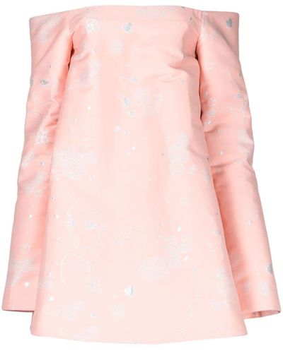 Macgraw Virtuoso Off-shoulder Jacquard Dress - Pink