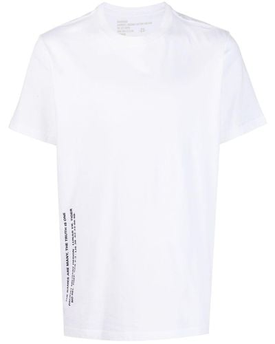 Maharishi Camiseta con logo estampado y cuello redondo - Blanco