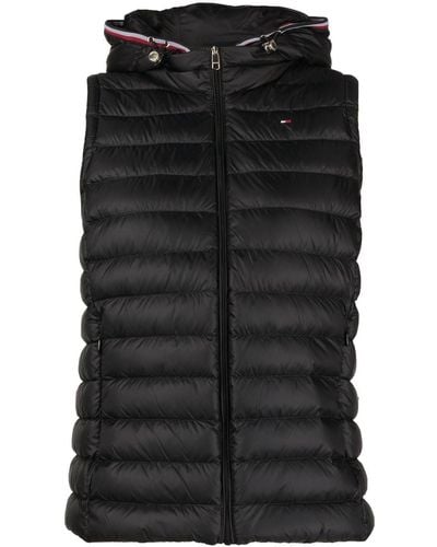 Tommy Hilfiger Down-feather Hooded Gilet - Black