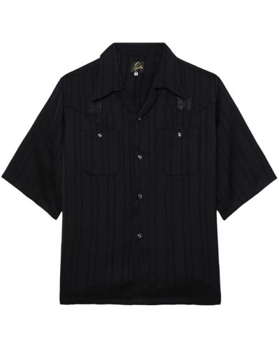 Needles Striped Satin Shirt - Black