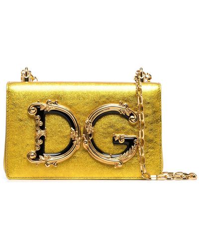 Dolce & Gabbana ロゴプレート ショルダーバッグ - メタリック