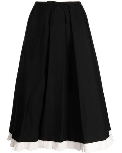 ShuShu/Tong Layered Midi Skirt - Black