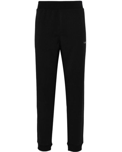 Calvin Klein Rubberised-Logo Track Trousers - Black