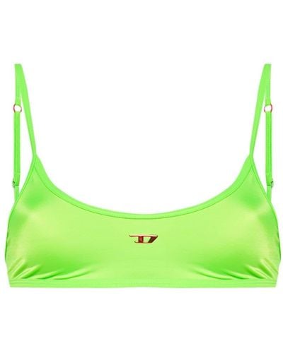 DIESEL Nala Logo-appliqué Bikini Top - Green