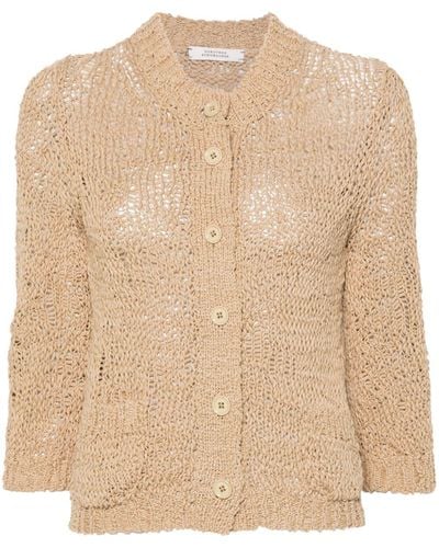 Dorothee Schumacher Open-knit Cropped Cotton Cardigan - Natural