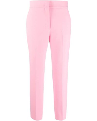 MSGM Pantalones de vestir de talle alto - Rosa