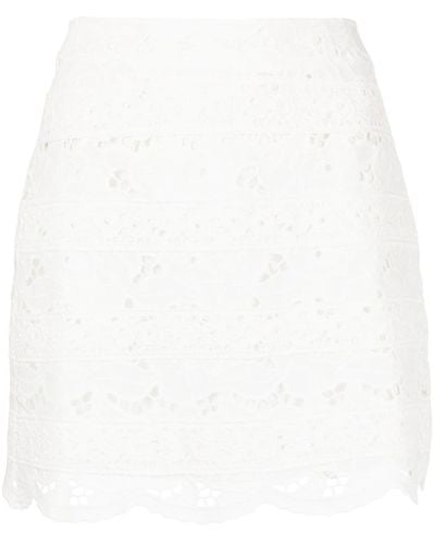 Goen.J Broderie Anglaise Mini-rok - Wit