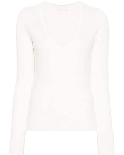Liu Jo V-neck Cut Out-detail Sweater - White