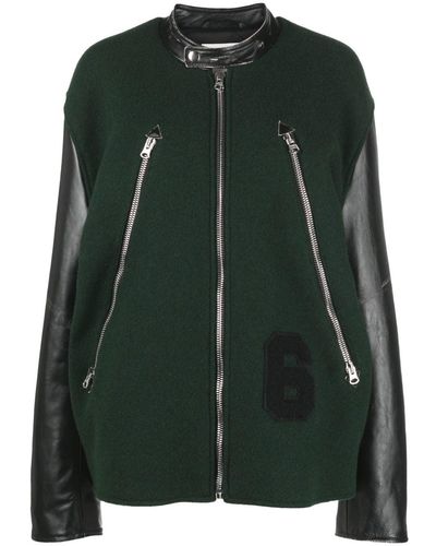 MM6 by Maison Martin Margiela Zipped Varsity Jacket - Green