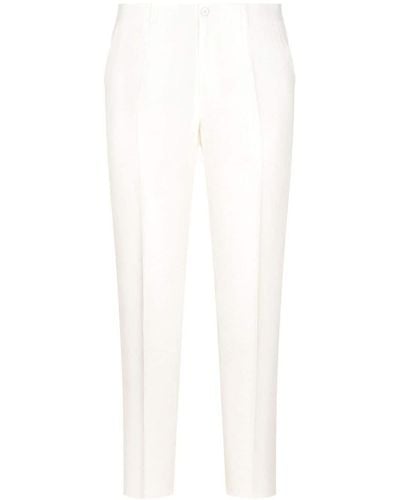 Dolce & Gabbana Pantalon de costume Continuative en lin - Blanc