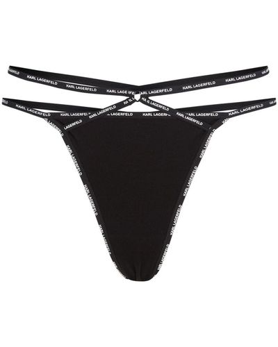 Karl Lagerfeld Slip Met Logoband En Bandjes - Zwart