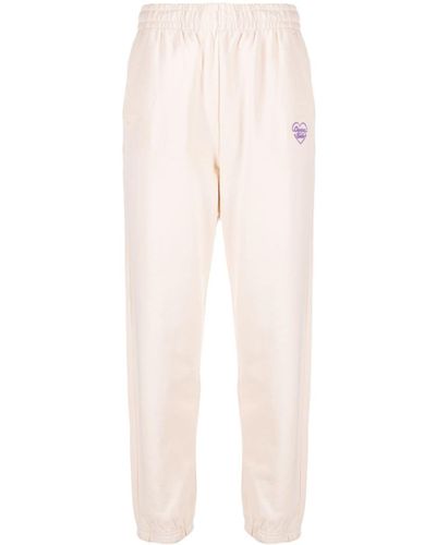 Chocoolate Logo-embroidered Cotton Track Trousers - Natural