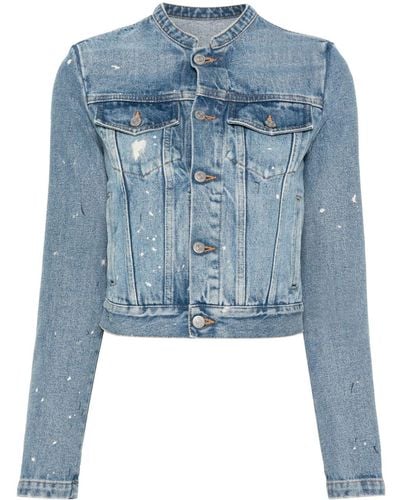 MM6 by Maison Martin Margiela Giacca denim con effetto vissuto - Blu