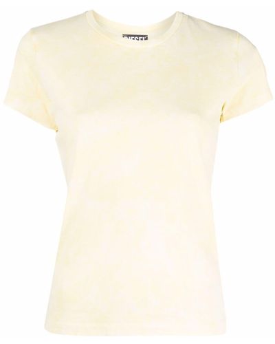 DIESEL T-Shirt mit Acid-Wash-Effekt - Gelb