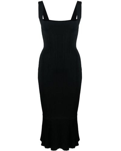Galvan London スクエアネック ドレス - ブラック