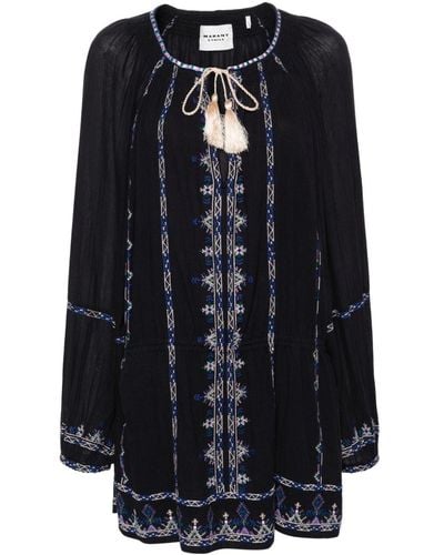 Isabel Marant Parsley Organic Cotton Mini Dress - Black