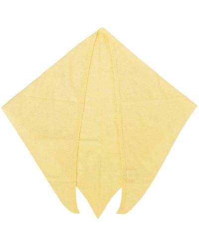 Cashmere In Love Aman Knitted Triangle Scarf - Yellow
