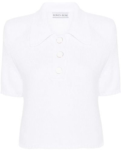 ROWEN ROSE Logo-embroidered Polo Shirt - White