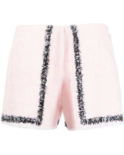 MSGM Shorts con bordi sfrangiati in tweed - Rosa