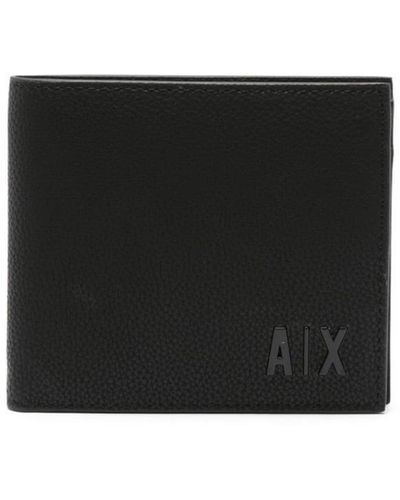 Armani Exchange Logo-lettering Leather Wallet - Black