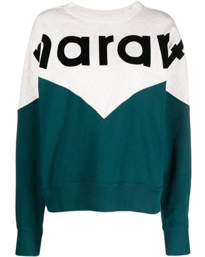 Isabel Marant Logo-print Cotton-blend Sweatshirt - Green