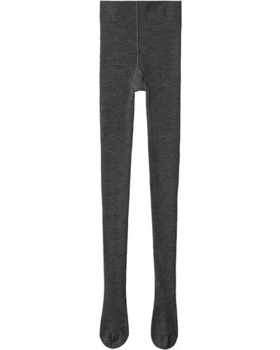Burberry Ribbed Wool-blend Tights - Gray