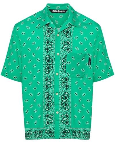 Palm Angels Camisa con estampado de cachemira - Verde