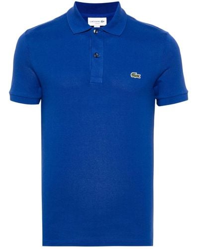 Lacoste Logo-patch cotton polo shirt - Blau