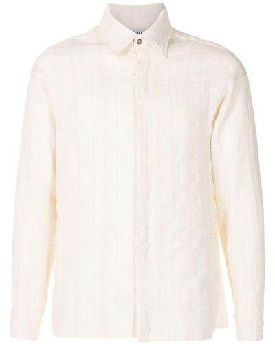 Amir Slama X Mahaslama Striped Jacquard Cotton Shirt - White