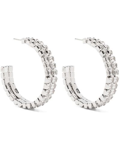 Rosantica Crystal-embellished Hoop Earrings - White