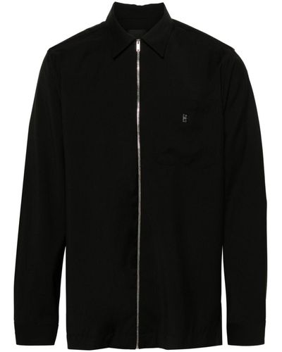 Givenchy 4g-plaque Wool Shirt - Black